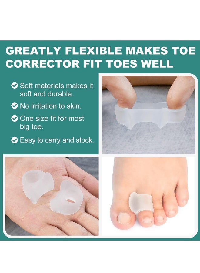 فواصل أصابع القدم للنساء والرجال - عبوة من 6 قطعة من فواصل أصابع القدم الجل لأصابع القدم المتداخلة، ومصححات أصابع القدم المطرقية المصنوعة من السيليكون لإصبع القدم الكبير، ومقومات أصابع القدم المطرقية لعلاج أورام إبهام القدم، وتسكين آلام أصابع القدم - Image 5